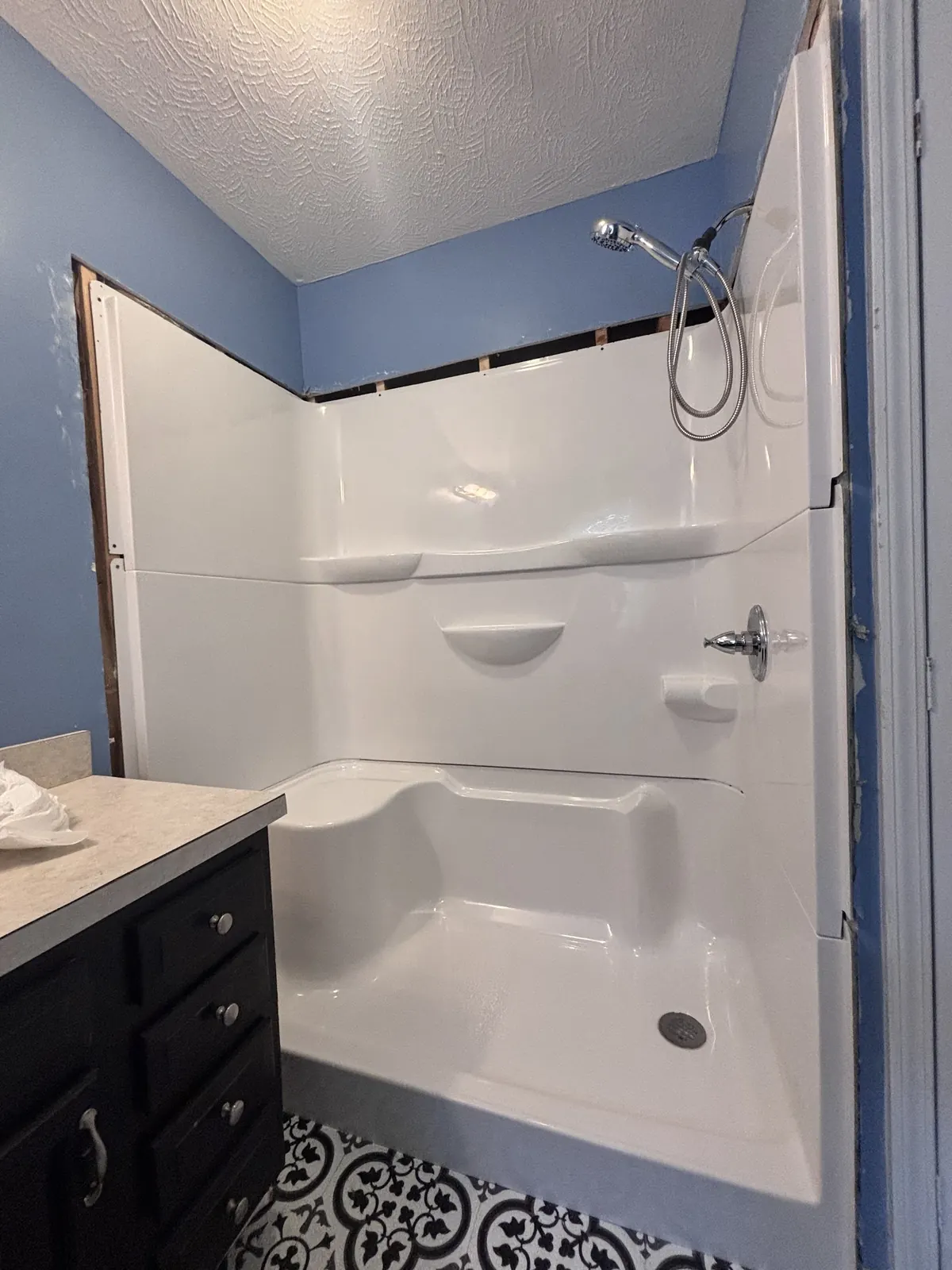 New shower with a built-in seat